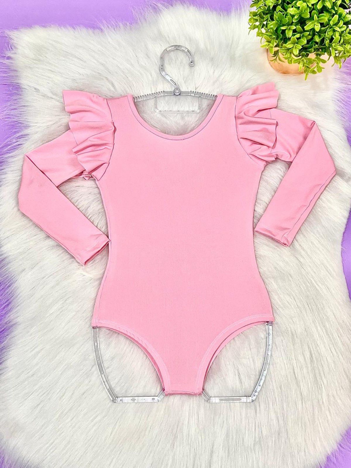 Body Manga Longa Rosa - Isa Cintra Moda Infantil