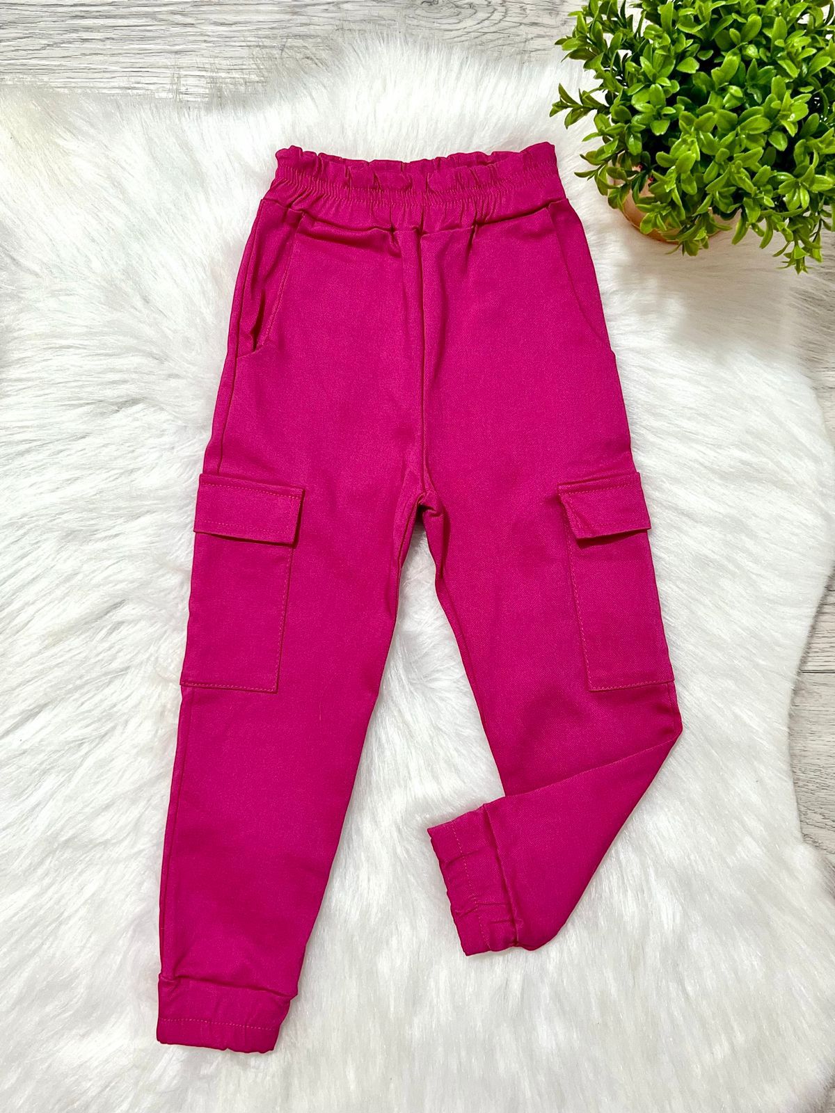 Calça Militar Cargo Rosa - Isa Cintra Moda Infantil