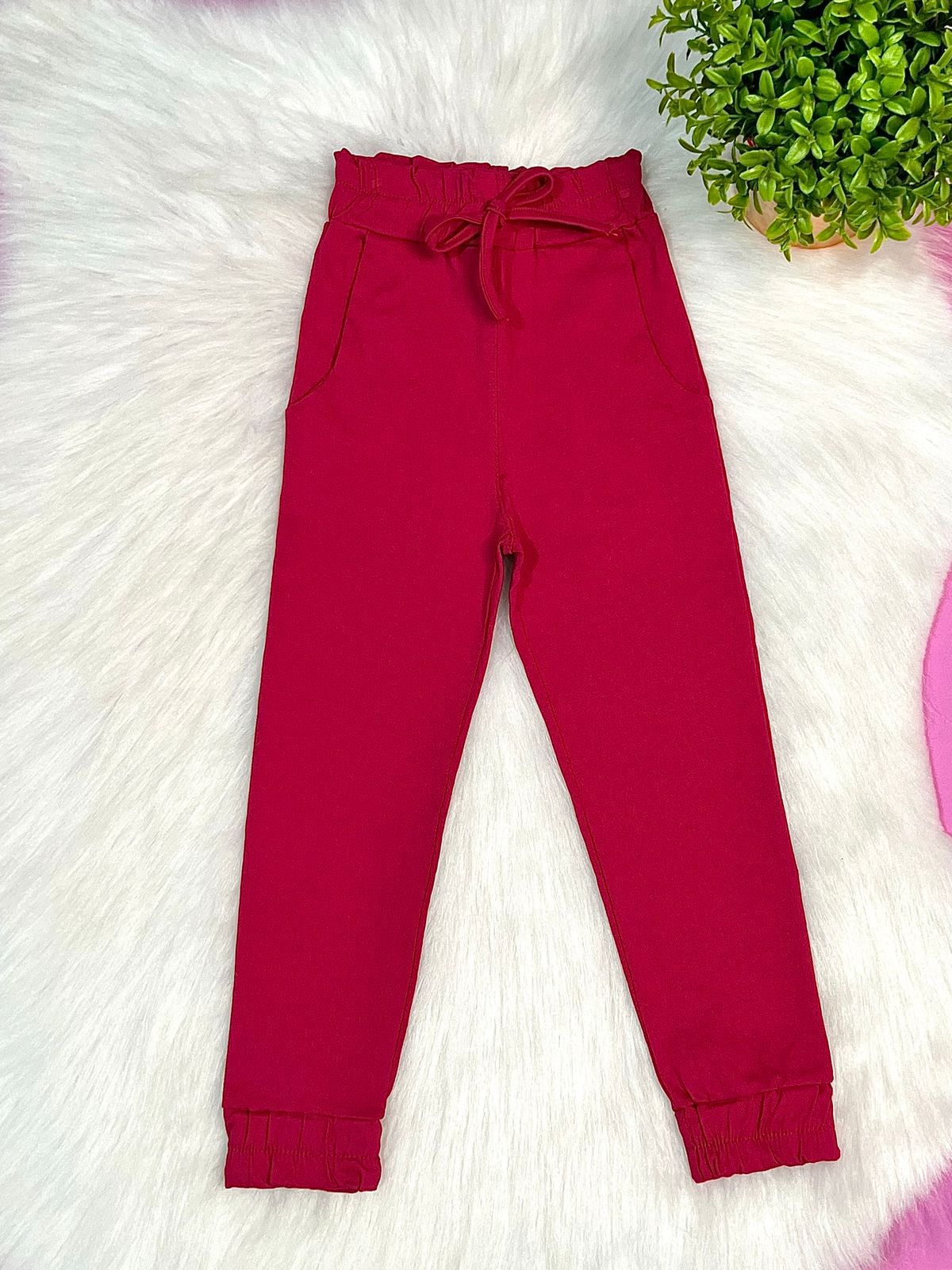 Calça jogger infantil Bengaline Pink - Isa Cintra Moda Infantil