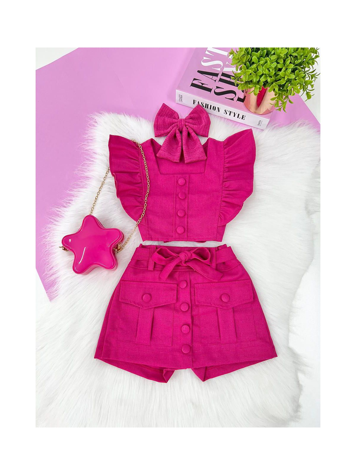 Conjunto Viscolinho Pink - Isa Cintra Moda Infantil