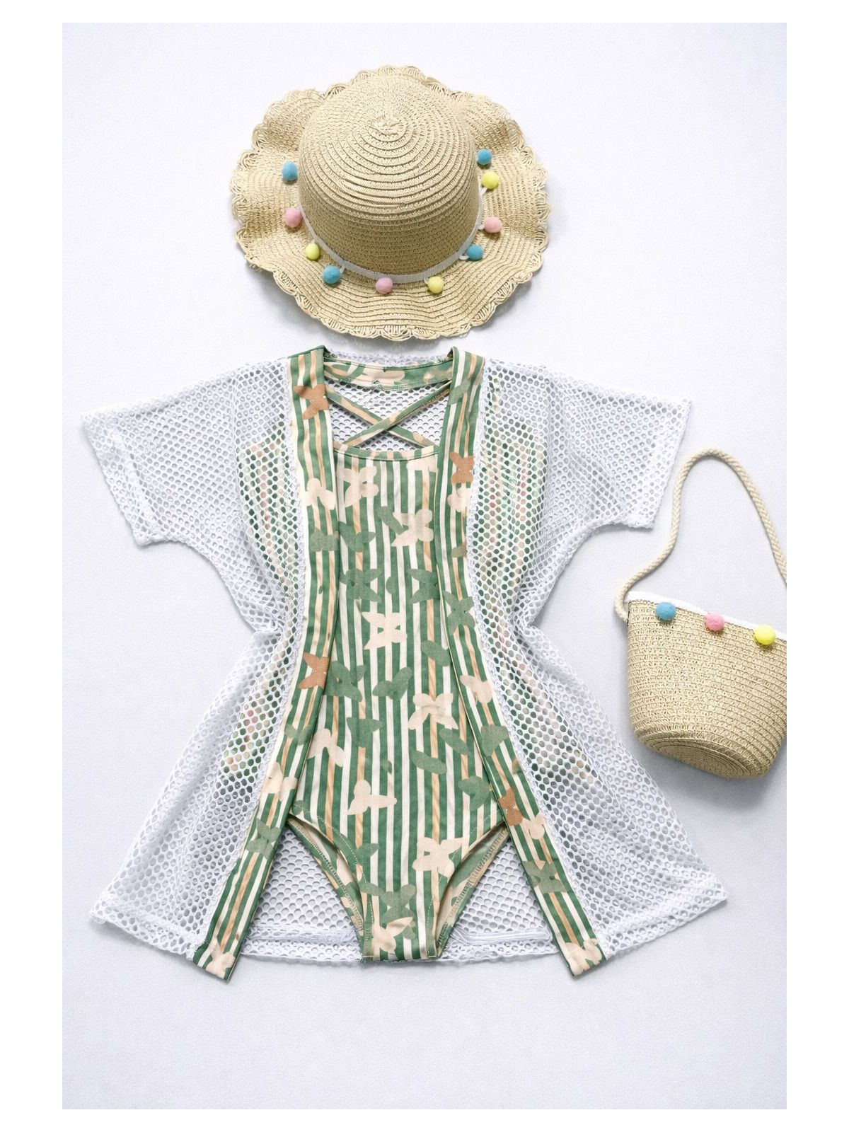 Biquíni Maiô infantil com saída de Praia estampa B... - Isa Cintra Moda Infantil