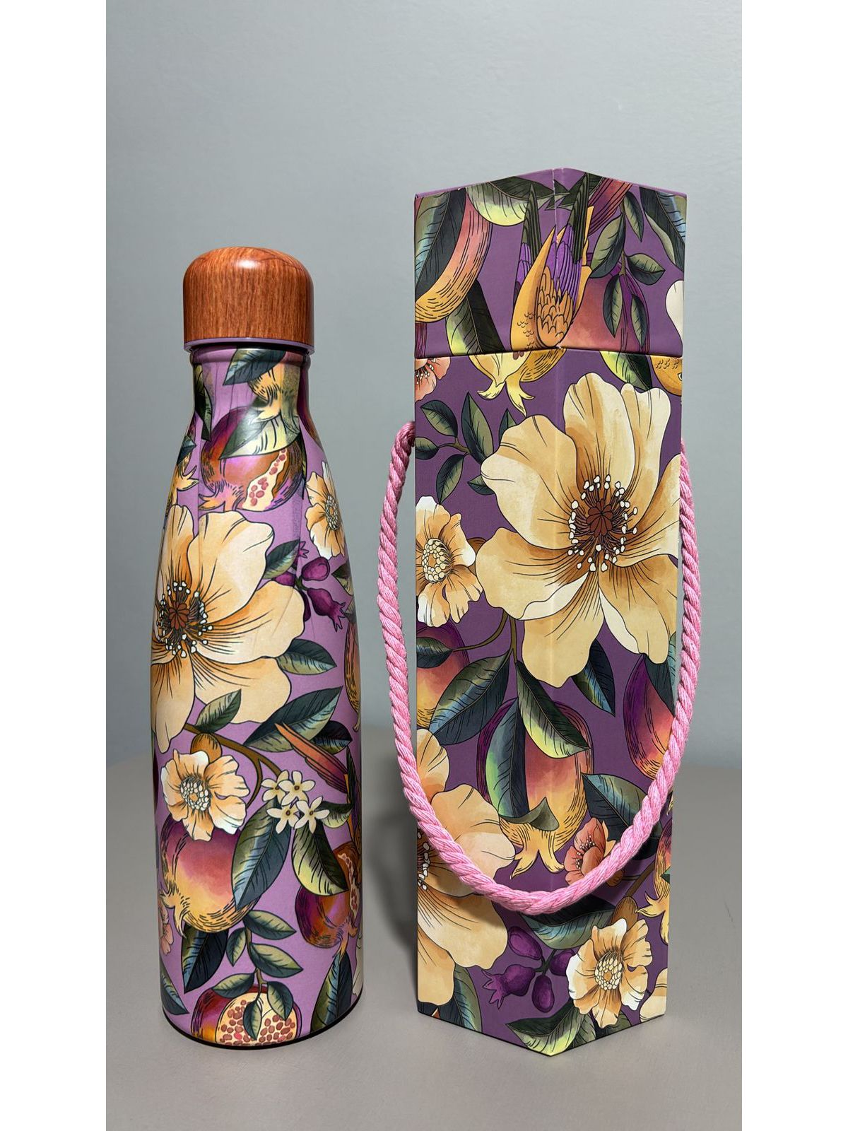 Garrafa Glub Glub 500ml Romance Em Flor Lilás Farm