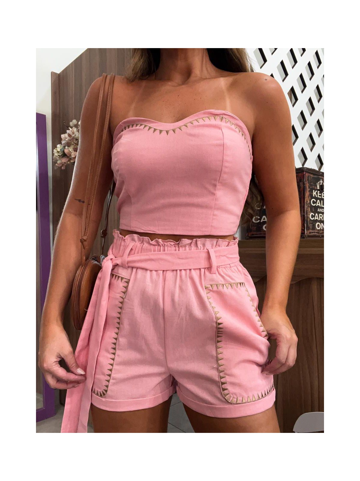 Conjunto Linho Rosa Cindy 