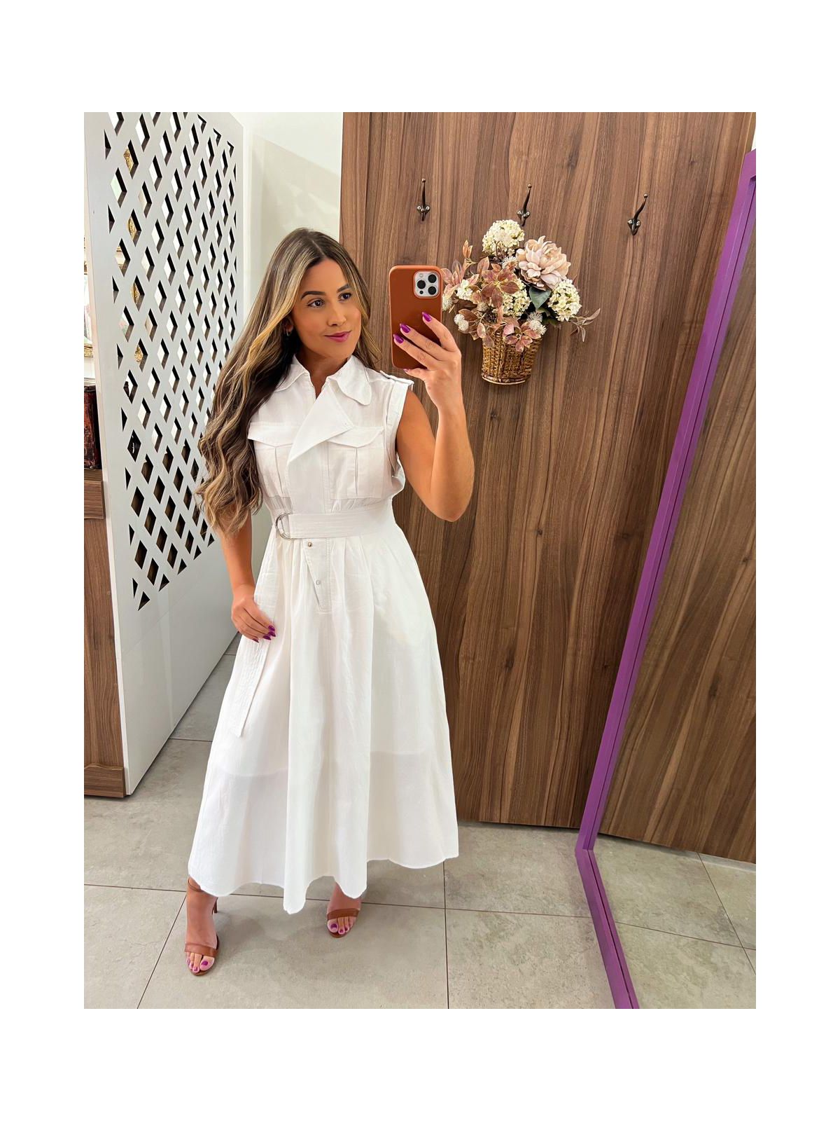 Vestido Cavado Branco Andressa 