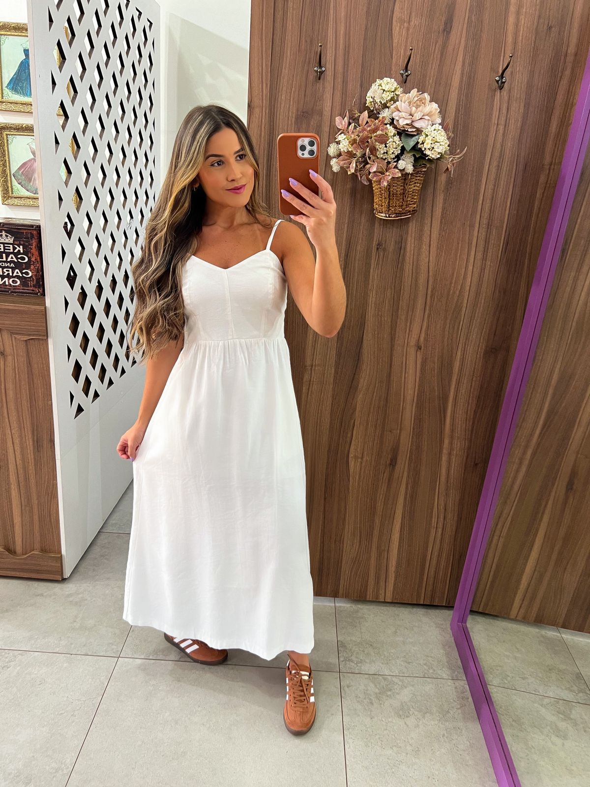 Vestido Midi Branco Desiree