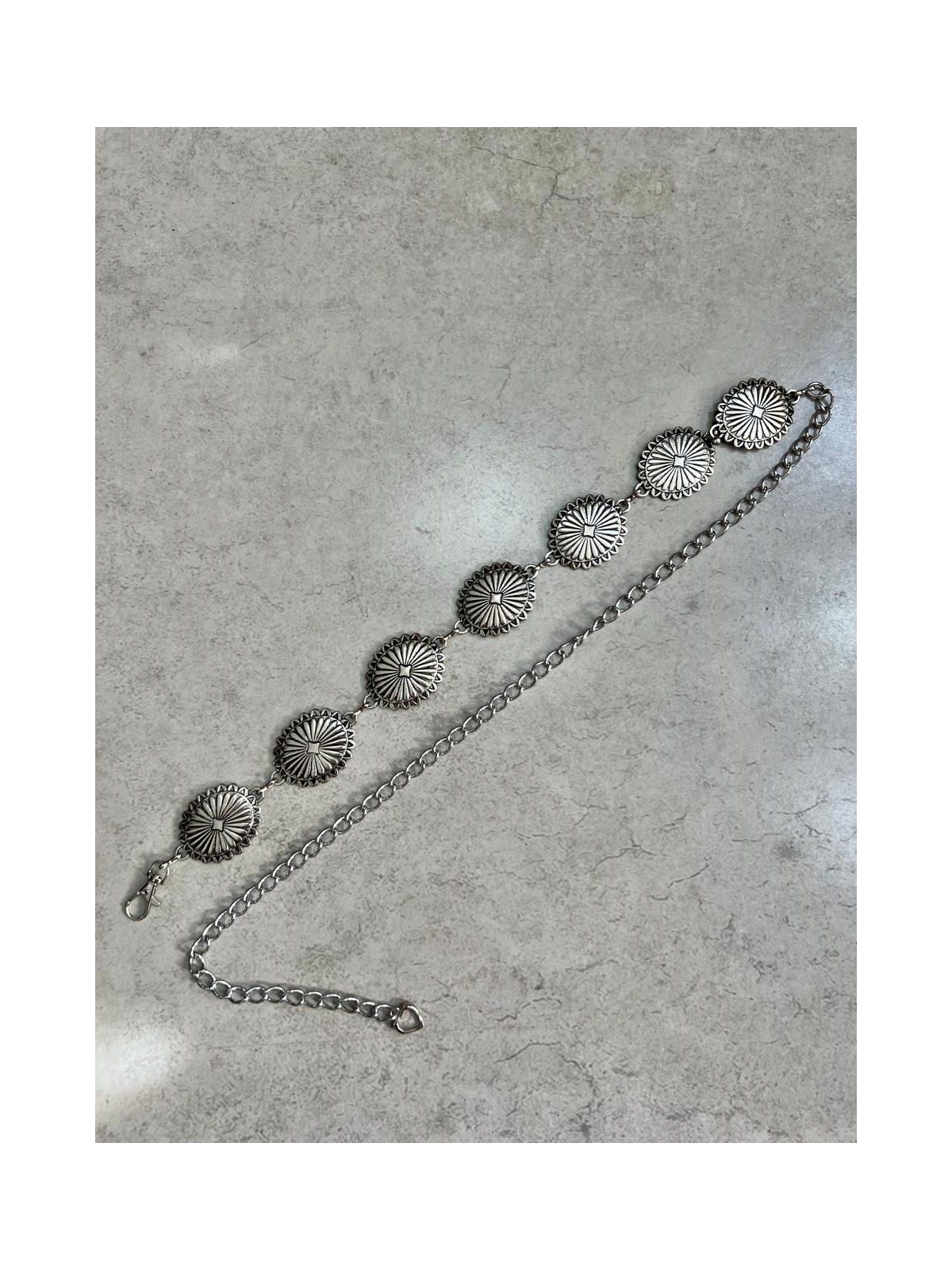 Cinto Medalha Boho Prata Old 