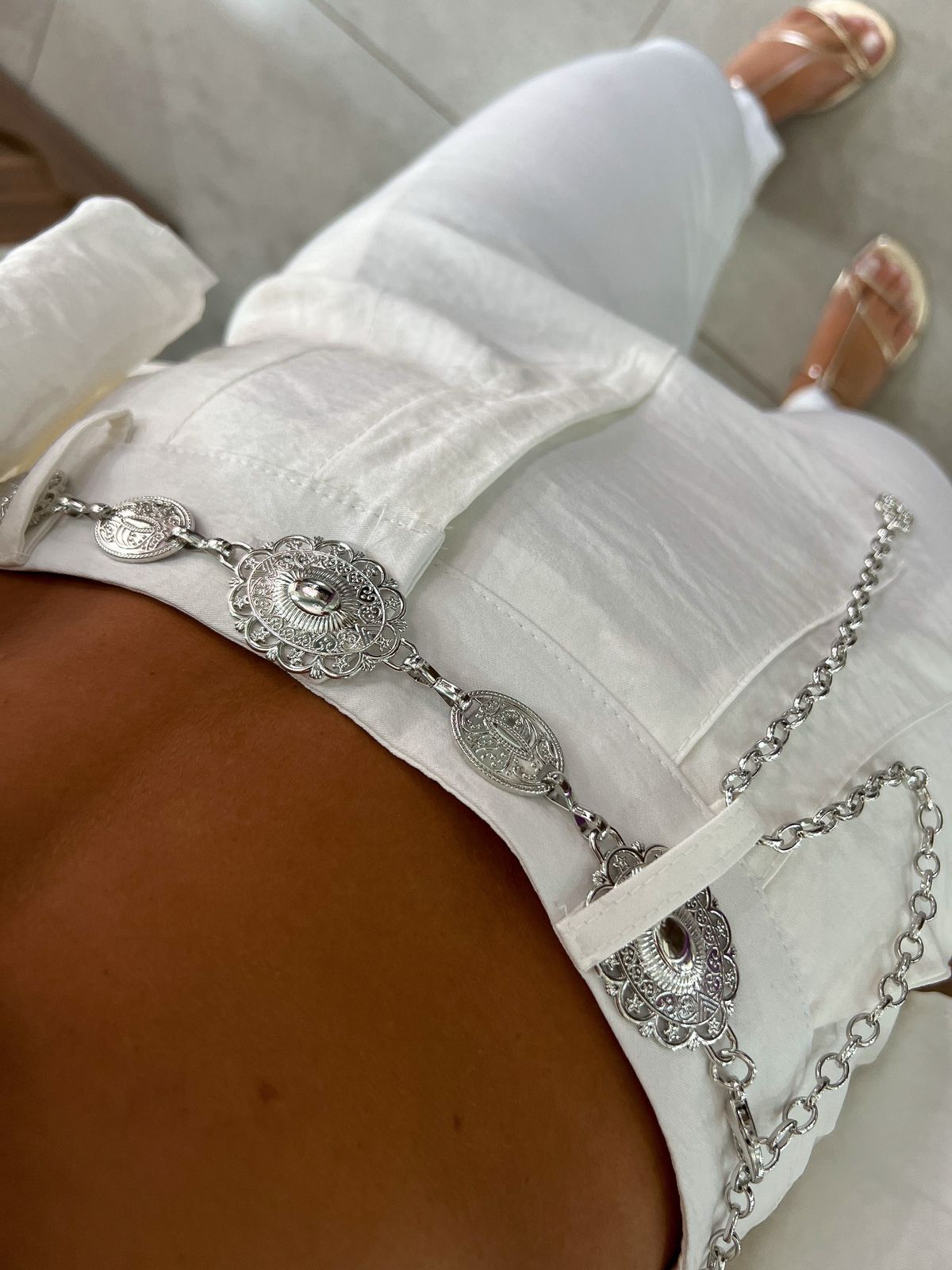 Cinto Oval Boho Prata