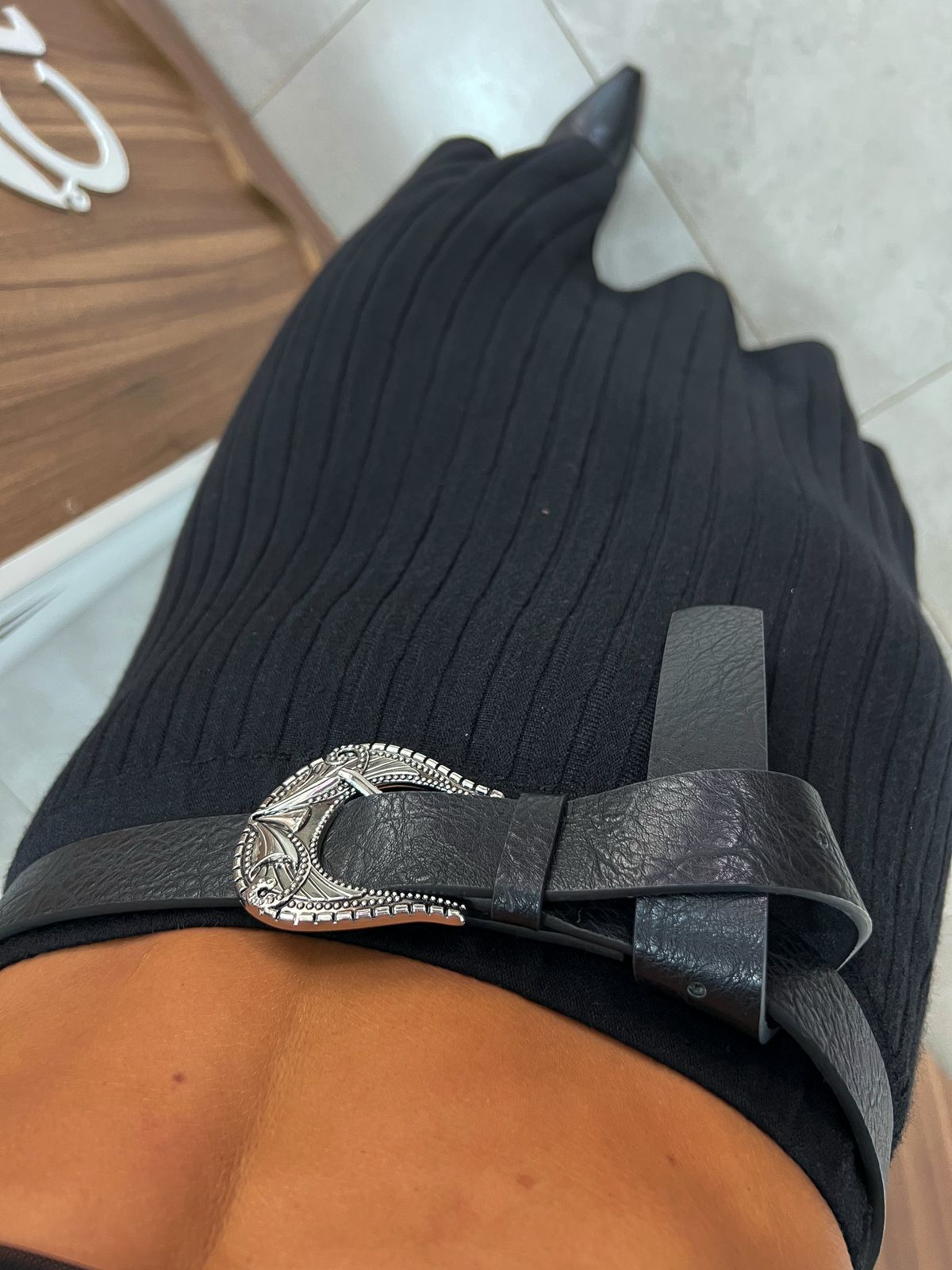 Cinto Courino Basic Preto 