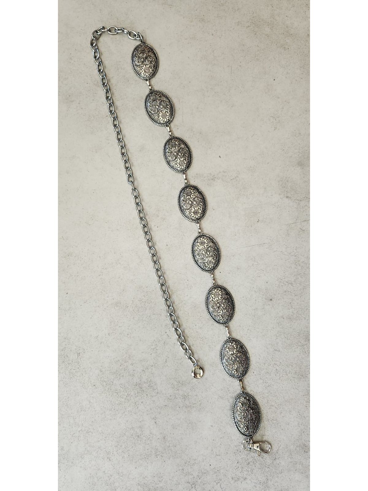 Cinto Medalha Boho Prata Envelhecida 