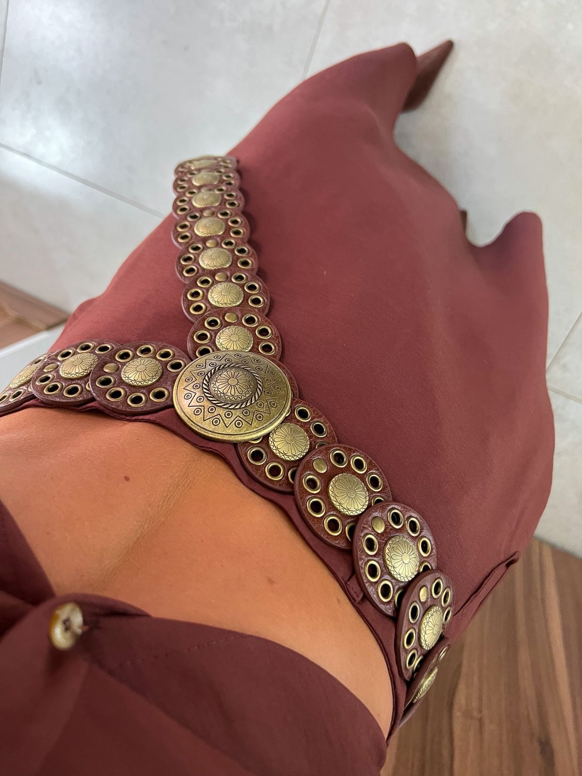 Cinto Feminino Boho Country Marrom Old 