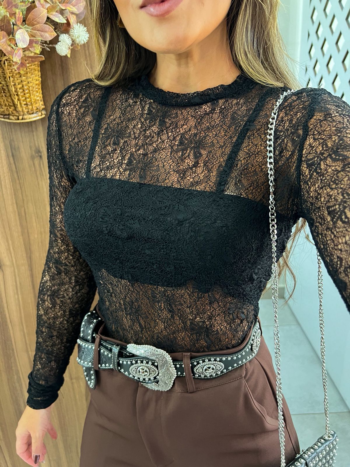 Blusa Renda Preta Jessy