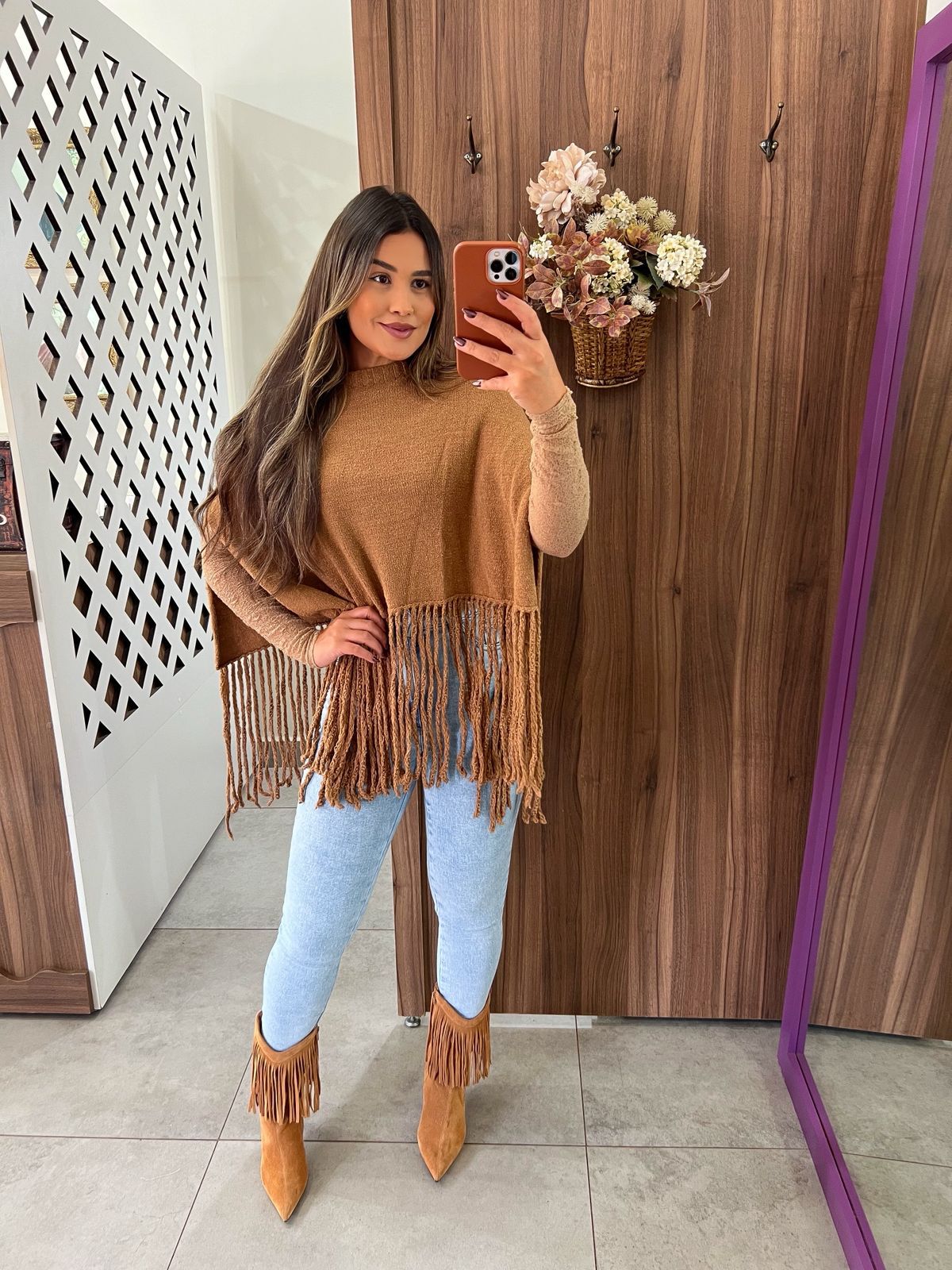 Poncho Tricot Nude 