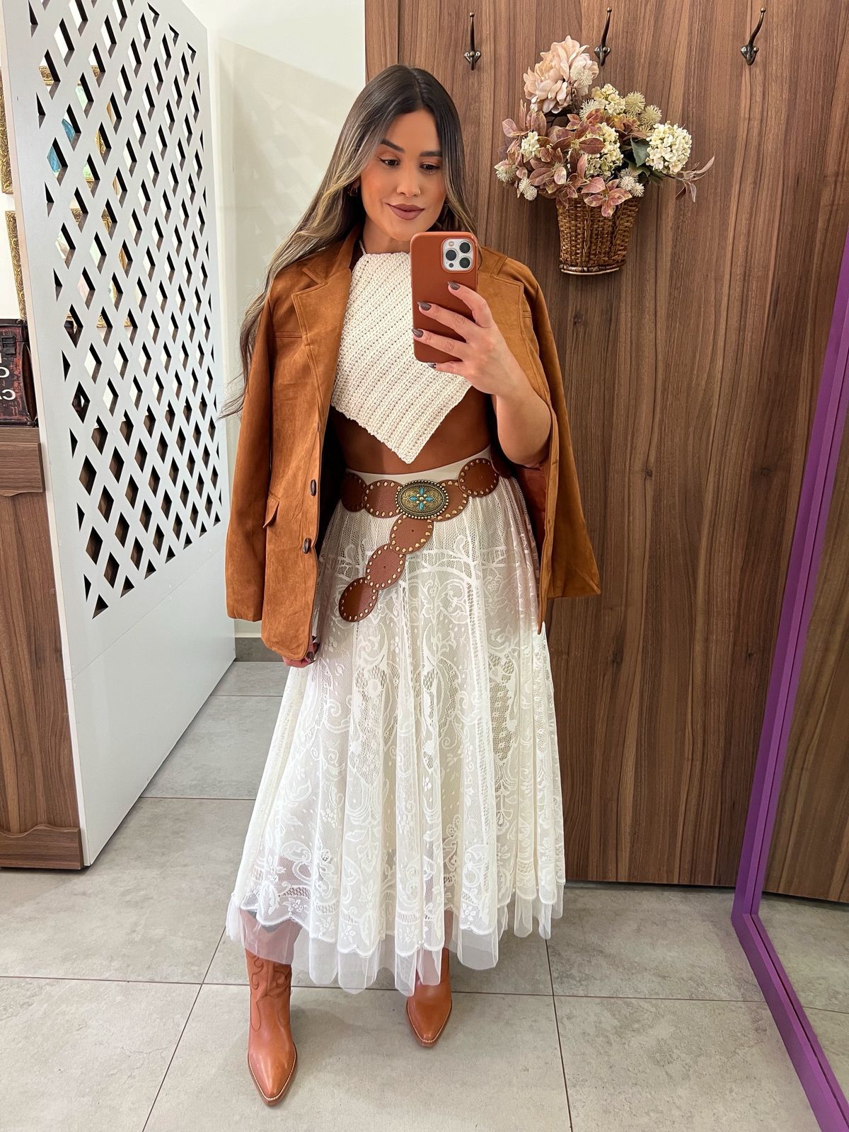 Blazer Camurça Caramelo Sabrina 