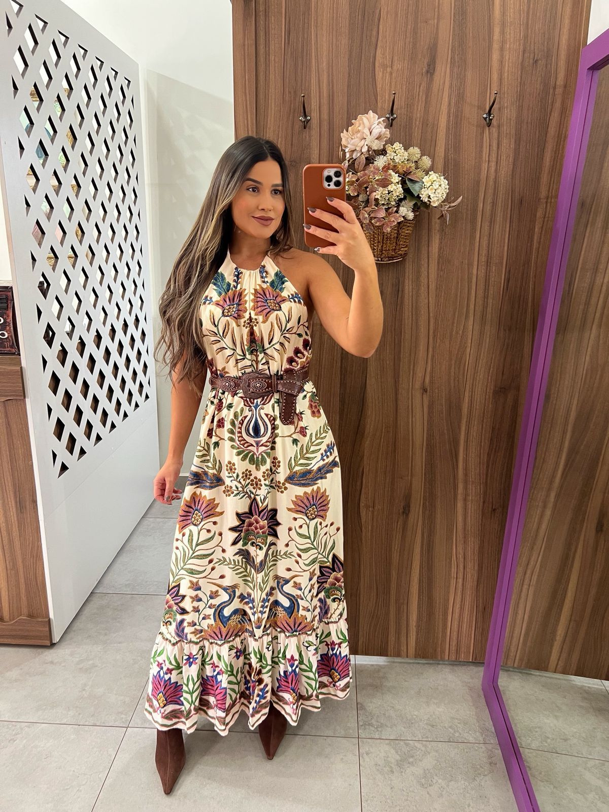 Vestido Cropped Estampado Jardim Maravilhoso Farm