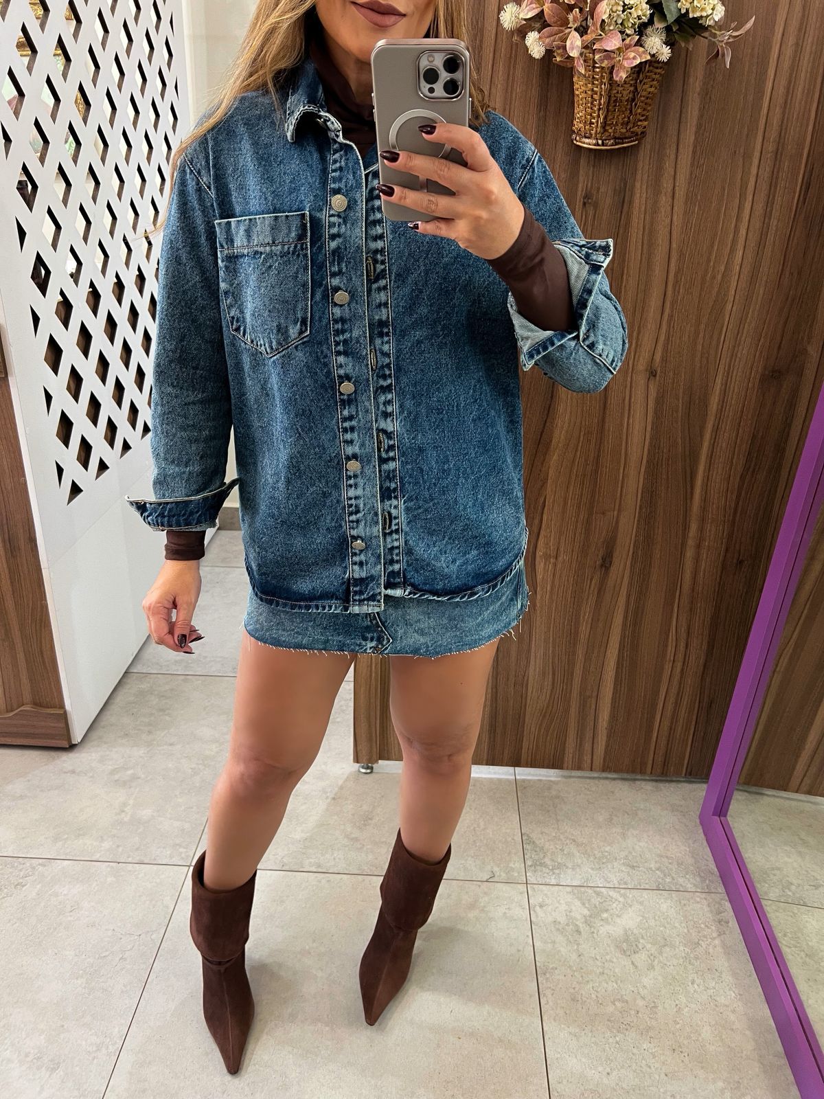 Camisa Jeans Ampla Bastille Dirty Wash Alcance