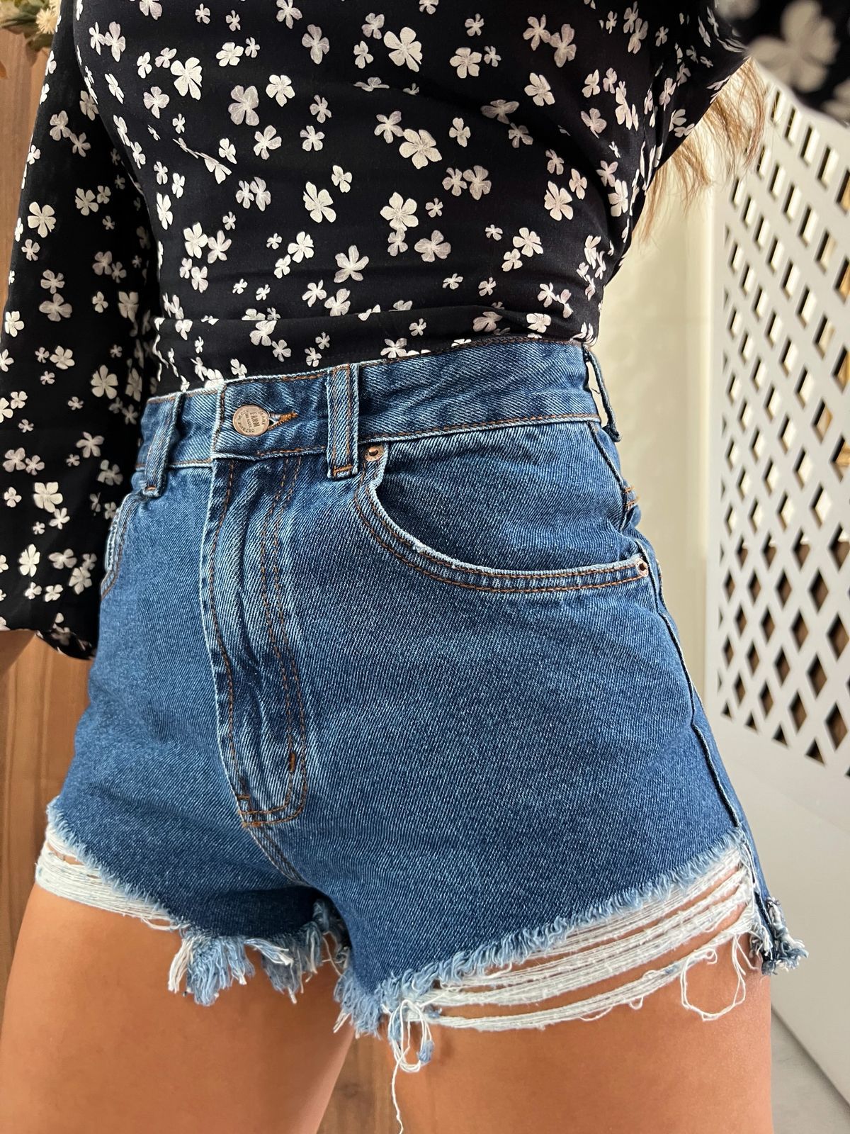 Short Jeans Curva Dobra Lateral Farm