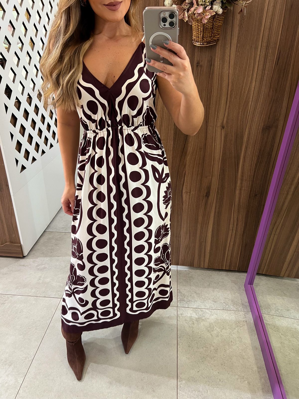 Vestido Cropped Estampado Arabesque Farm