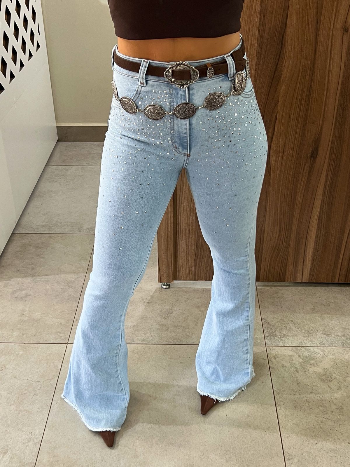 Calça Flare Jeans Nxo Brilhos