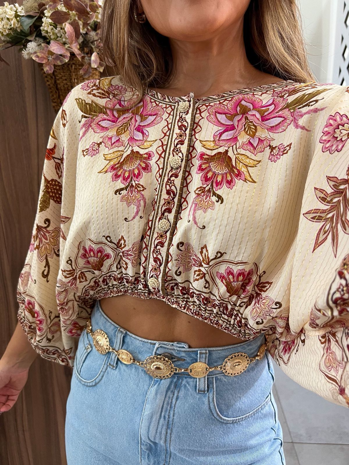 Blusa Cropped Jardim Majestoso Farm