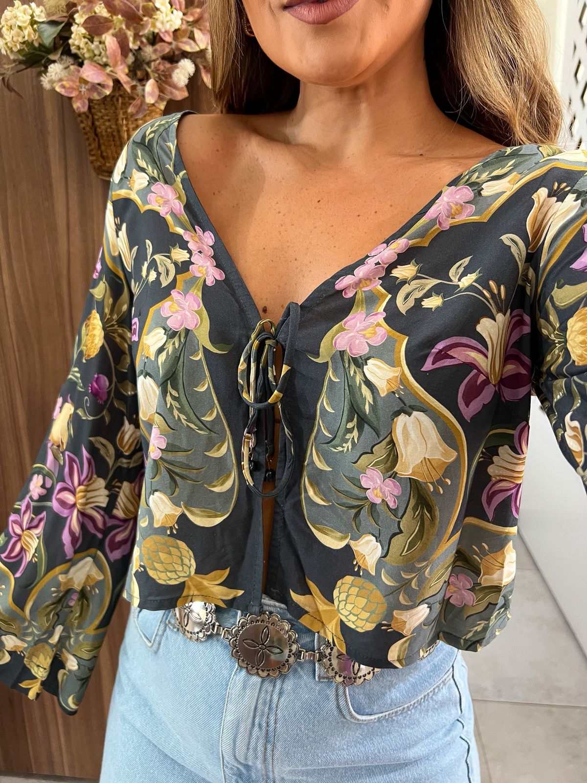 Blusa Lenço Floral Talita Farm