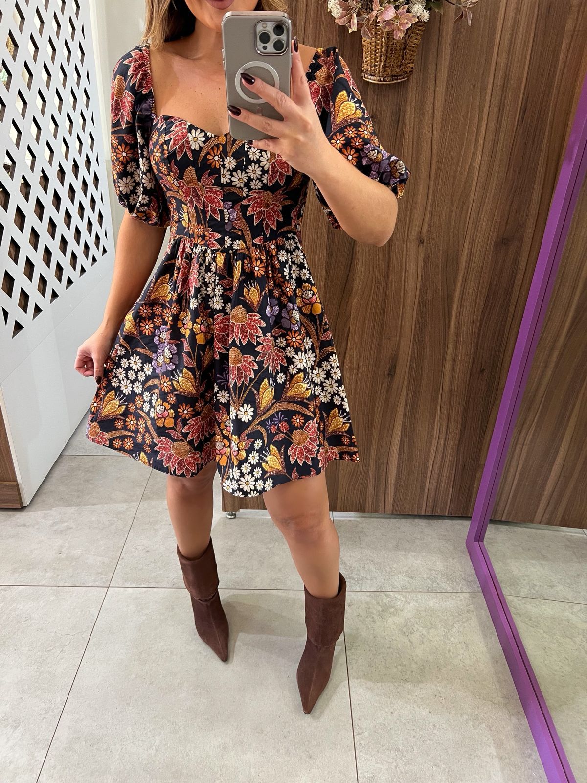 Vestido Curto Estampado Lili Farm