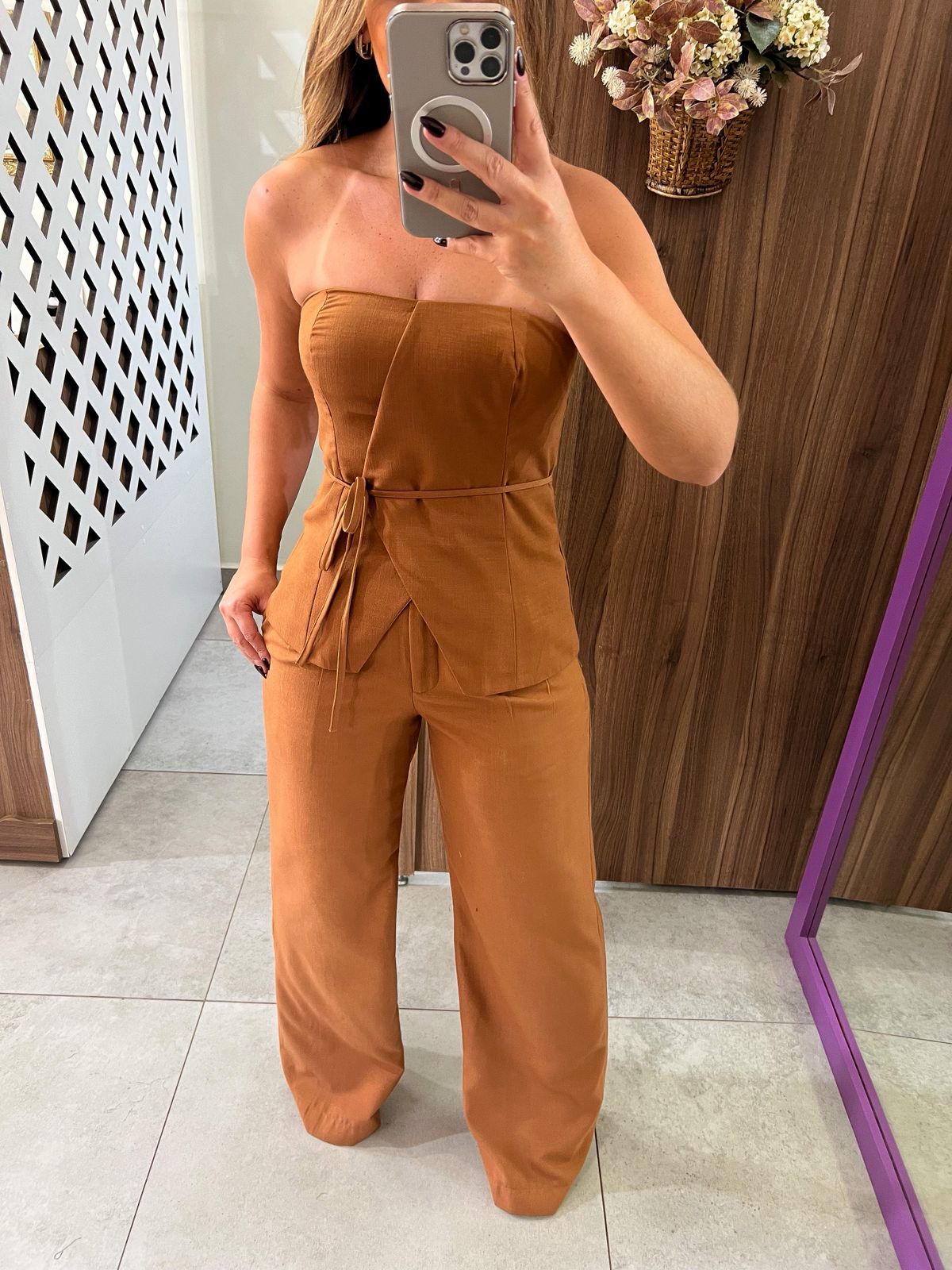 Conjunto Alfaiataria Caramelo Gabriela