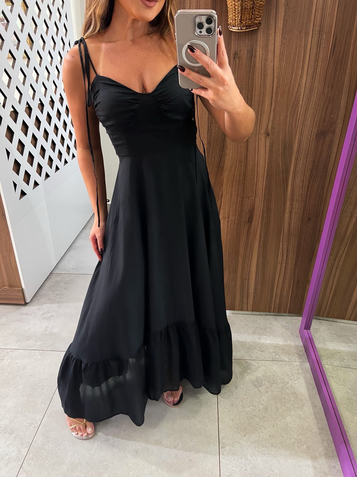 Vestido Longo Preto Mabel 