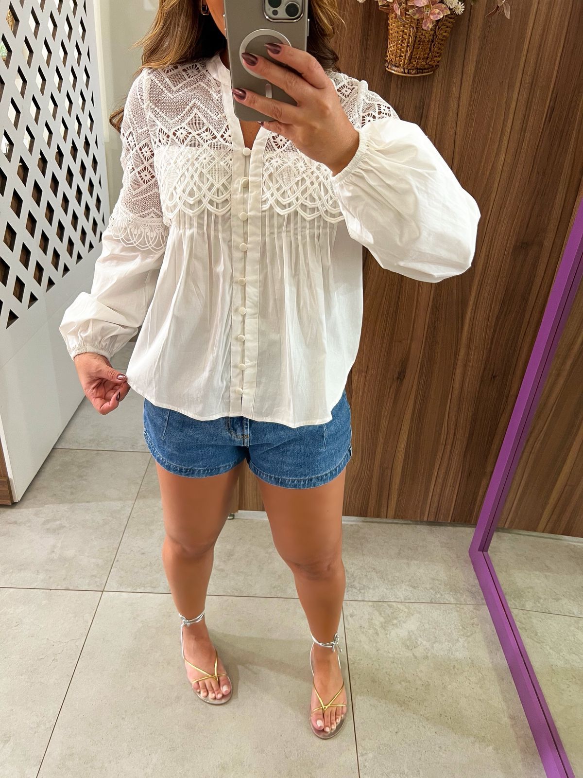 Blusa Branca Rendada Ceci