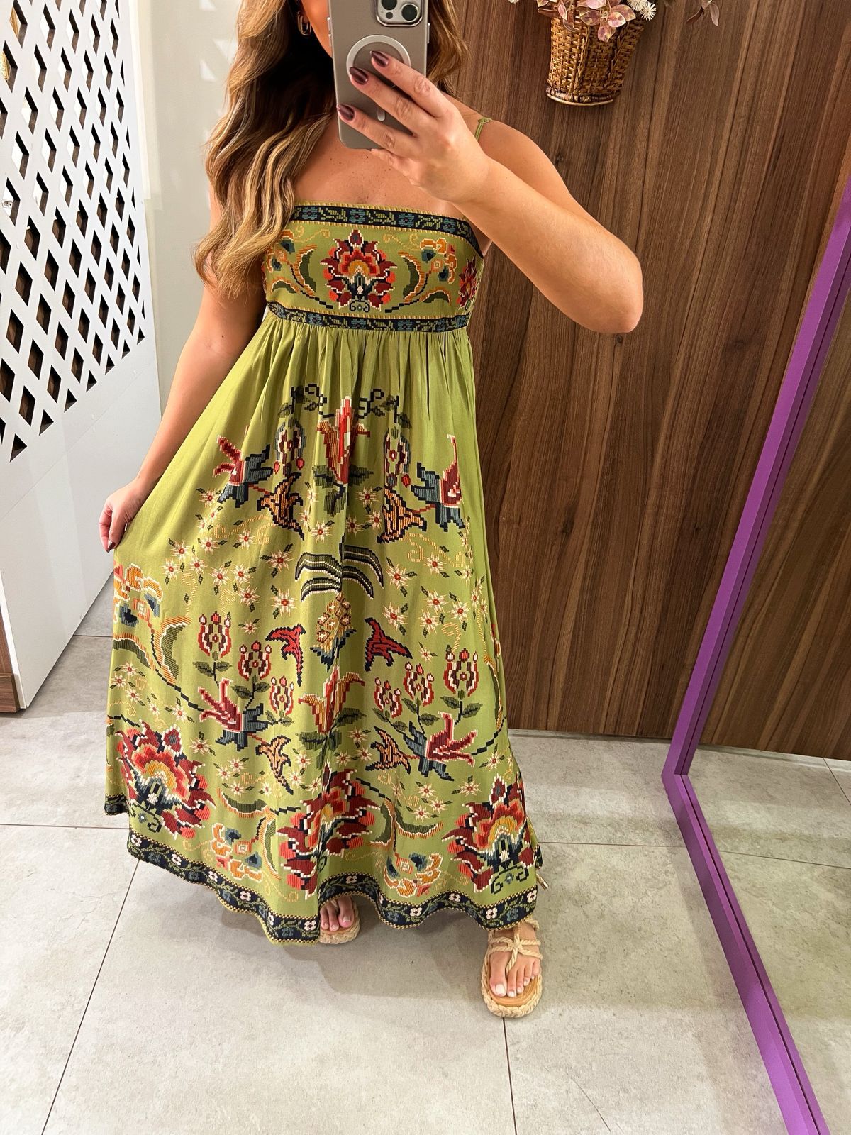 Vestido Cropped Estampado Flor De Jardim Farm