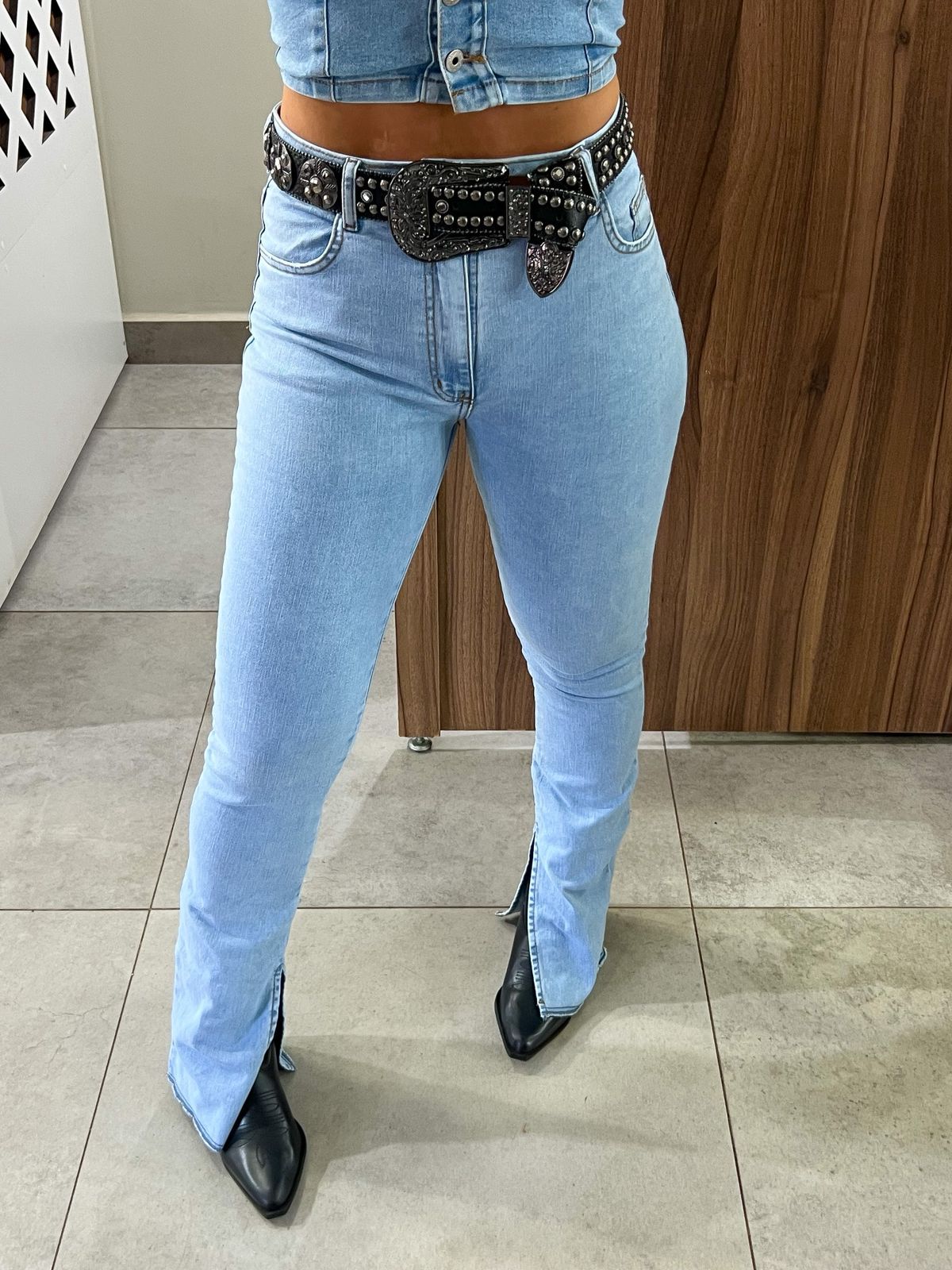 Calça Feminina Nxo Jeans Claro Boot Cut 