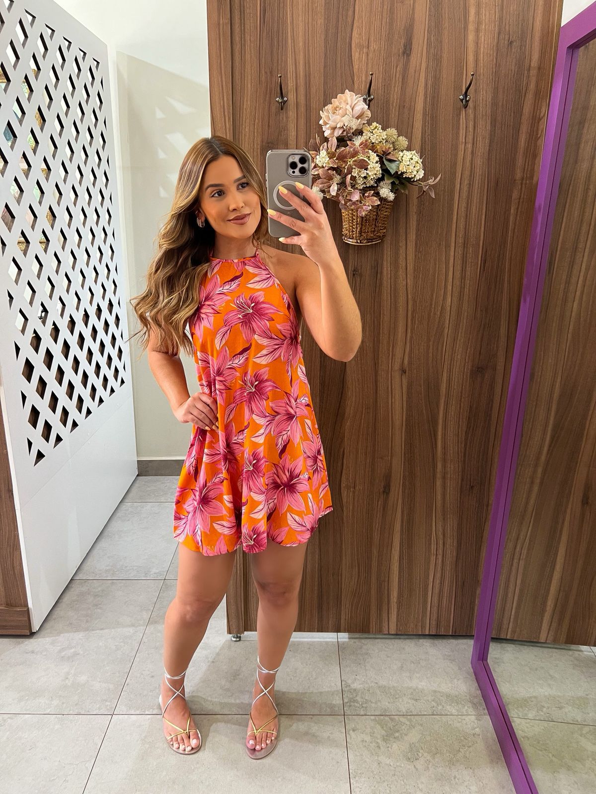 Vestido Frente Única Estampado Flores Colcci 