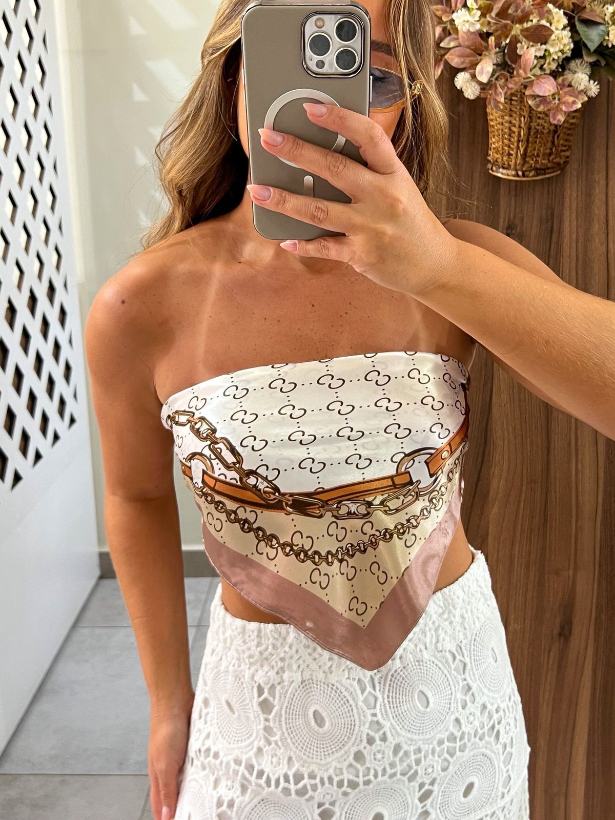 Lenço Estampado Cetim Alana
