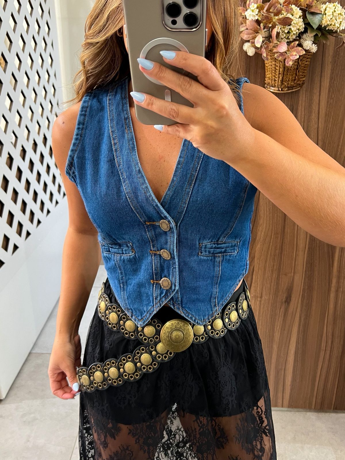 Colete Jeans Escuro Bianca 