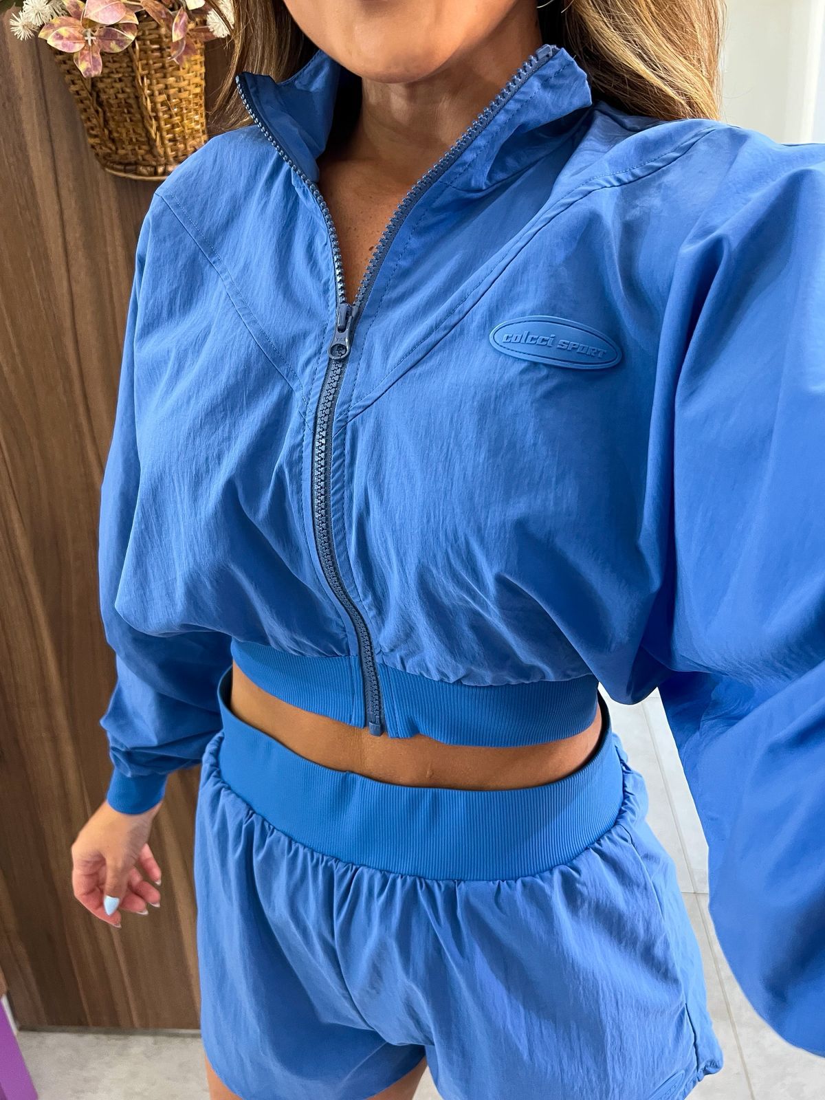 Jaqueta Feminina Comfort Nylon Azul Colcci Sport