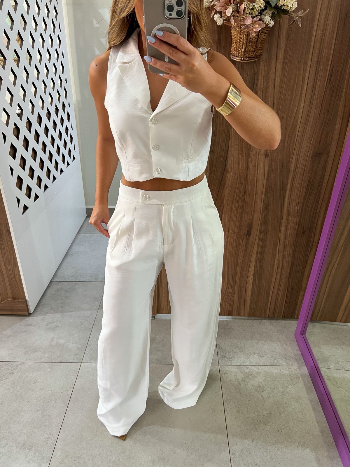 Conjunto Alfaiataria Branco Maia 