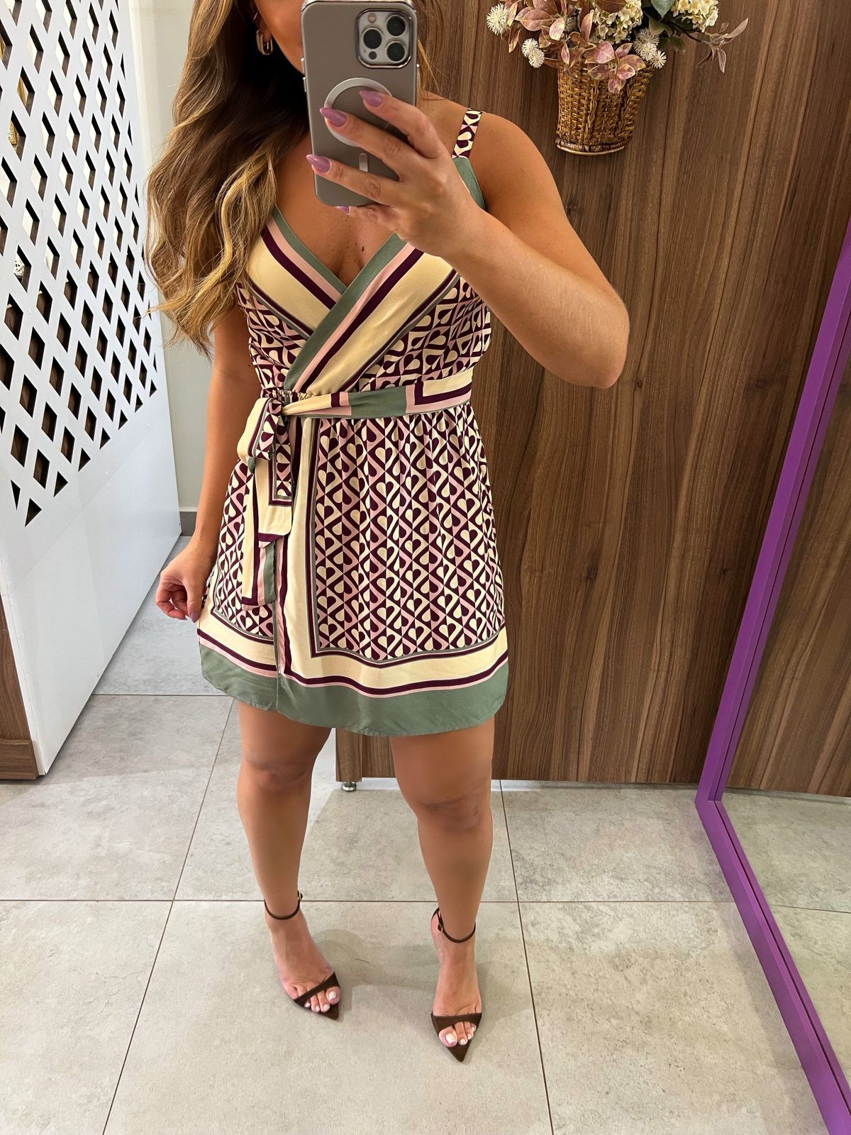 Vestido Curto Estampado Amore Farm