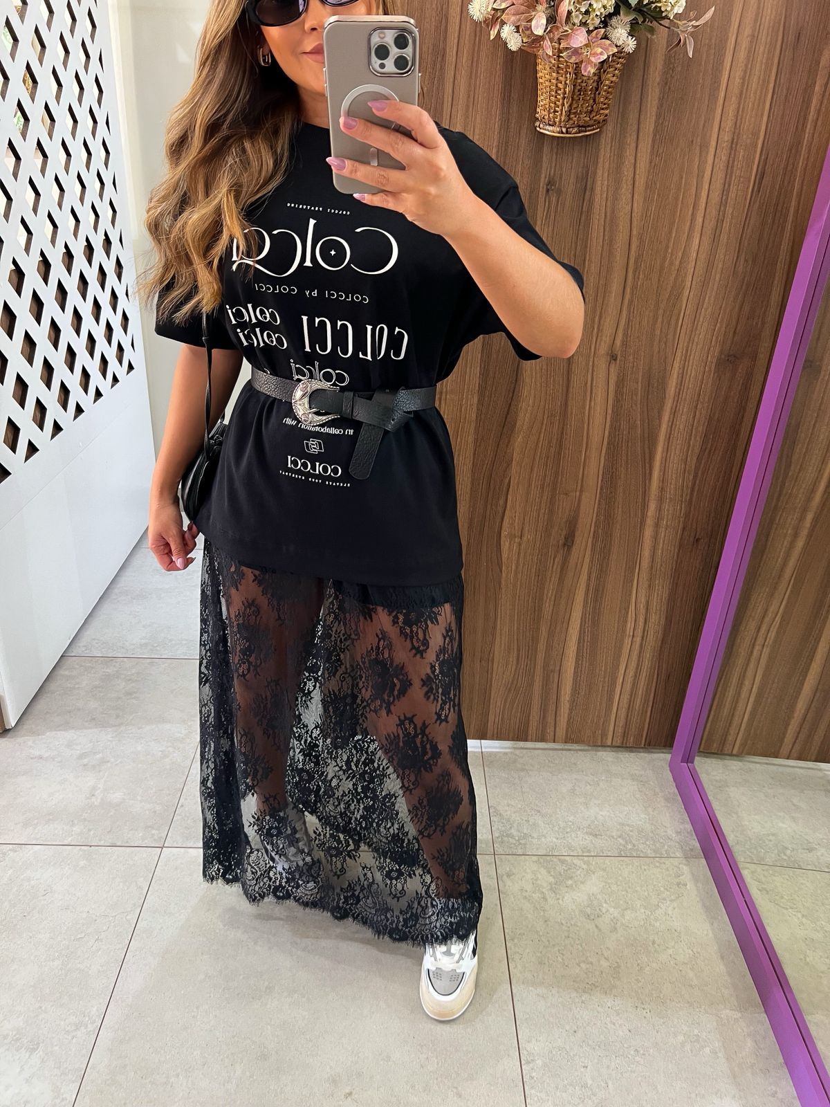 Saia Longa Renda Preta Lia