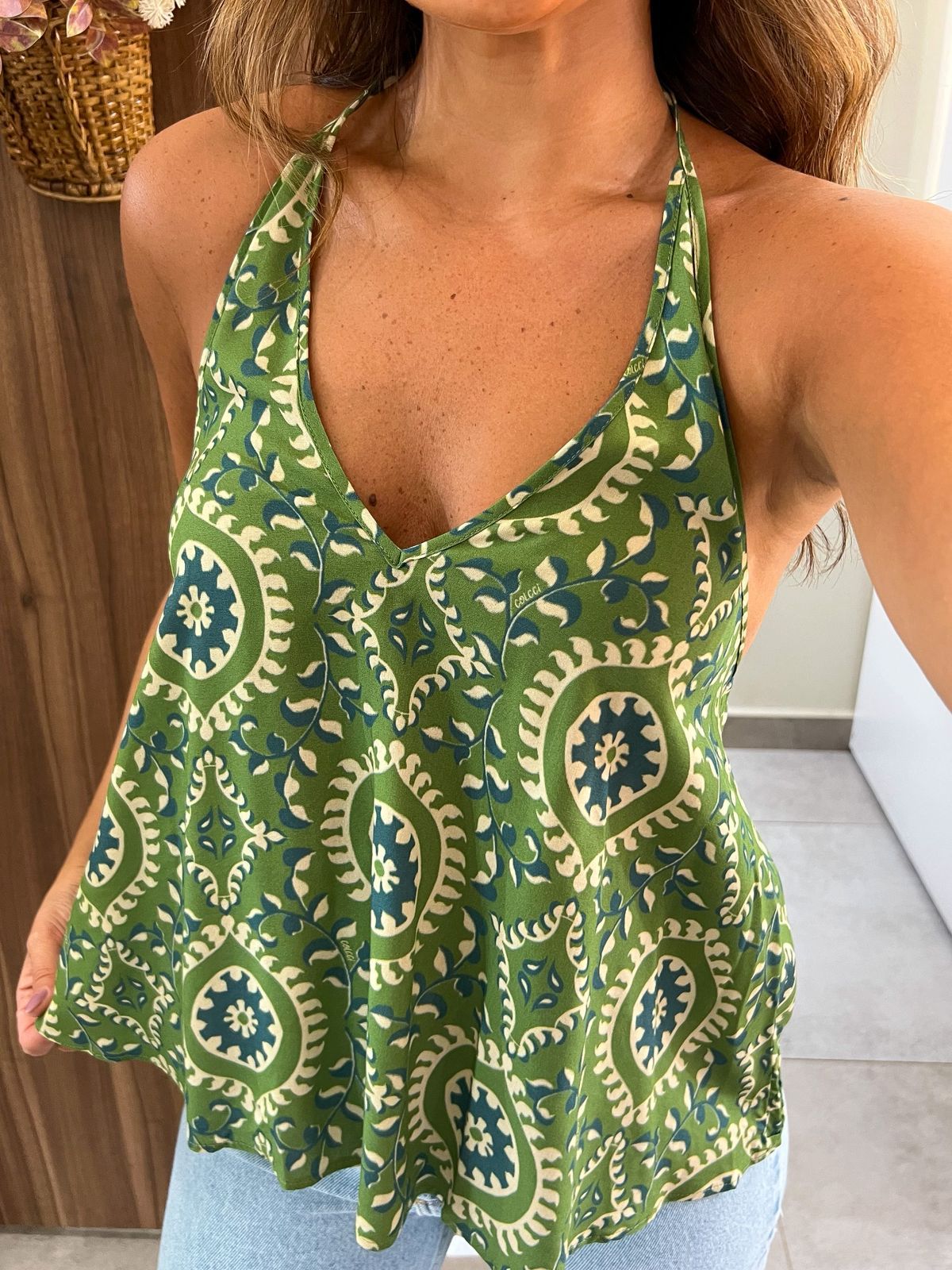 Blusa Estampada Solta Frente Única Colcci 