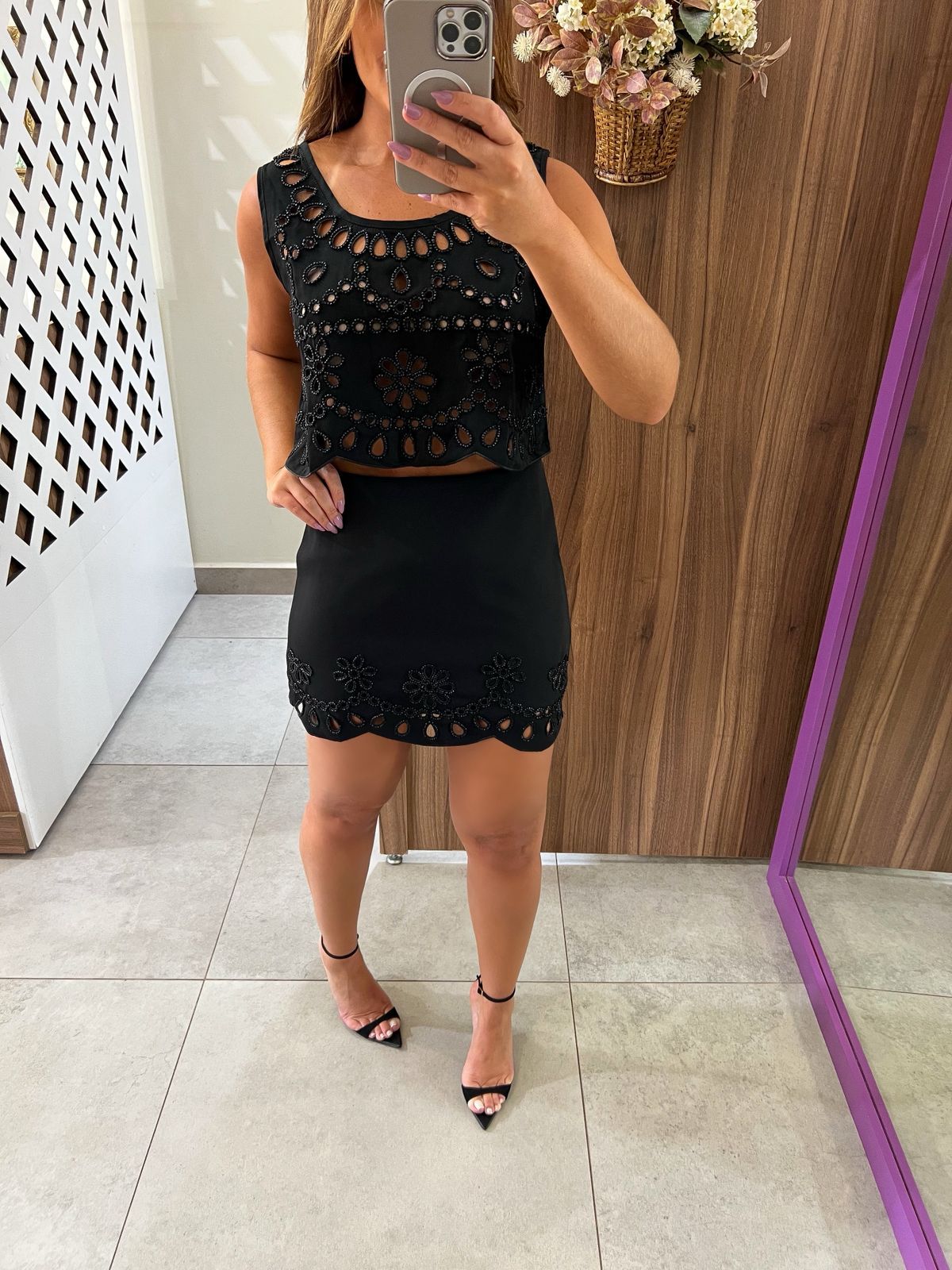 Conjunto Preto Bordado Ana 