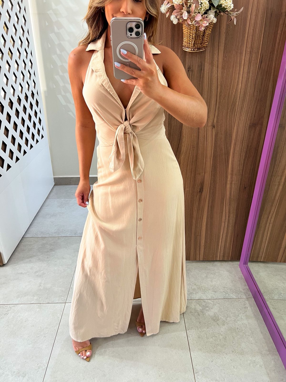 Vestido Longo Nude Santorini