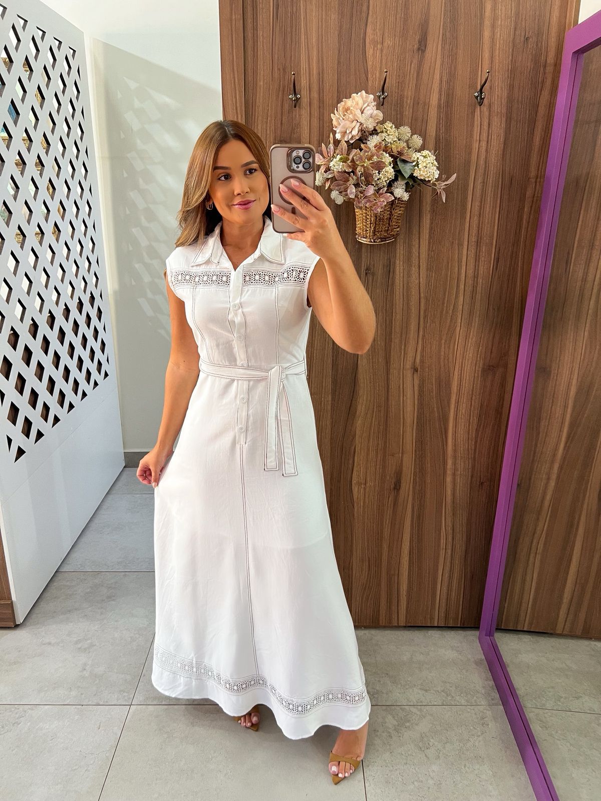 Vestido Midi Chemise Off Margarida 