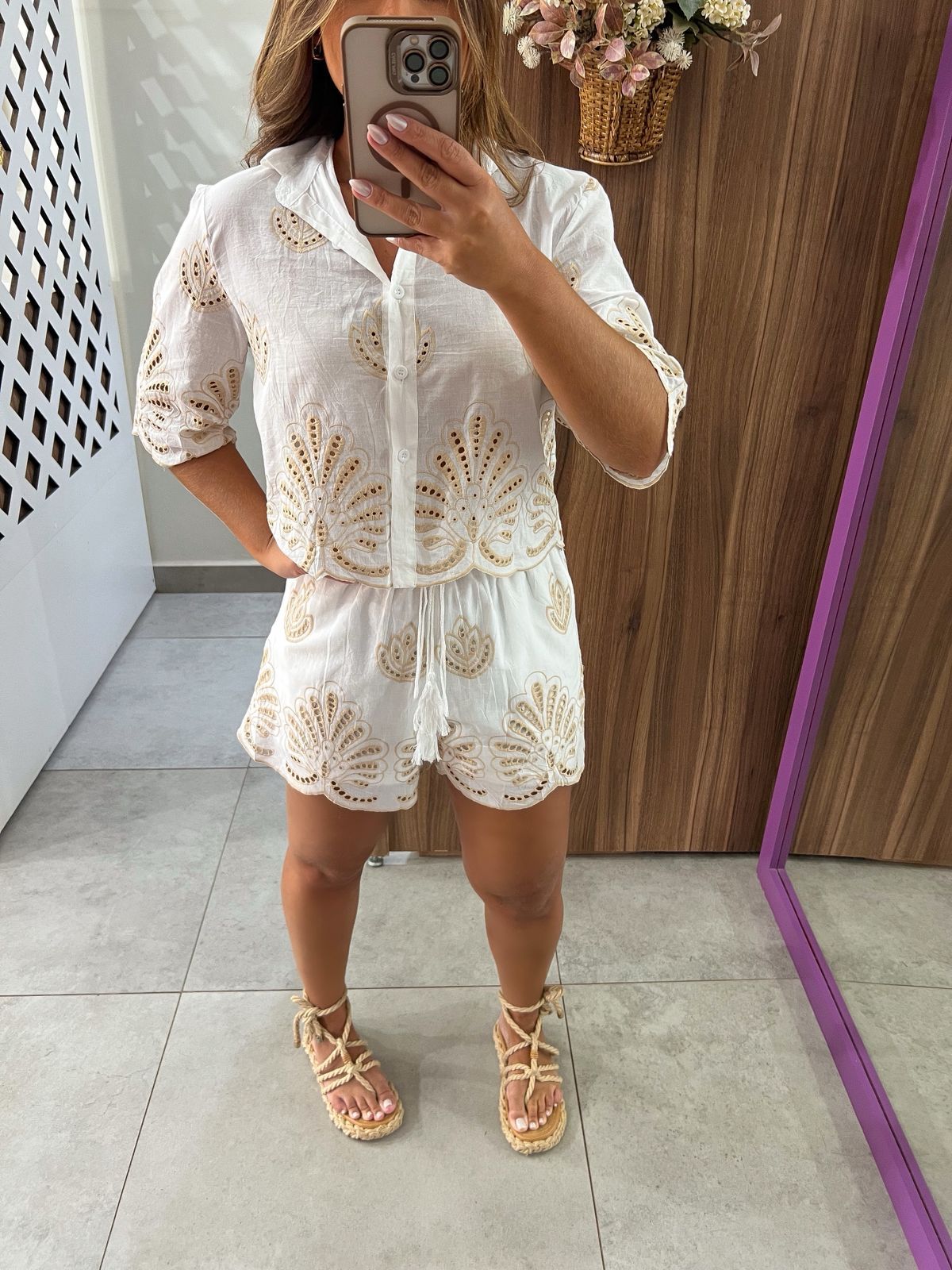 Conjunto Laise Branco Mônica 