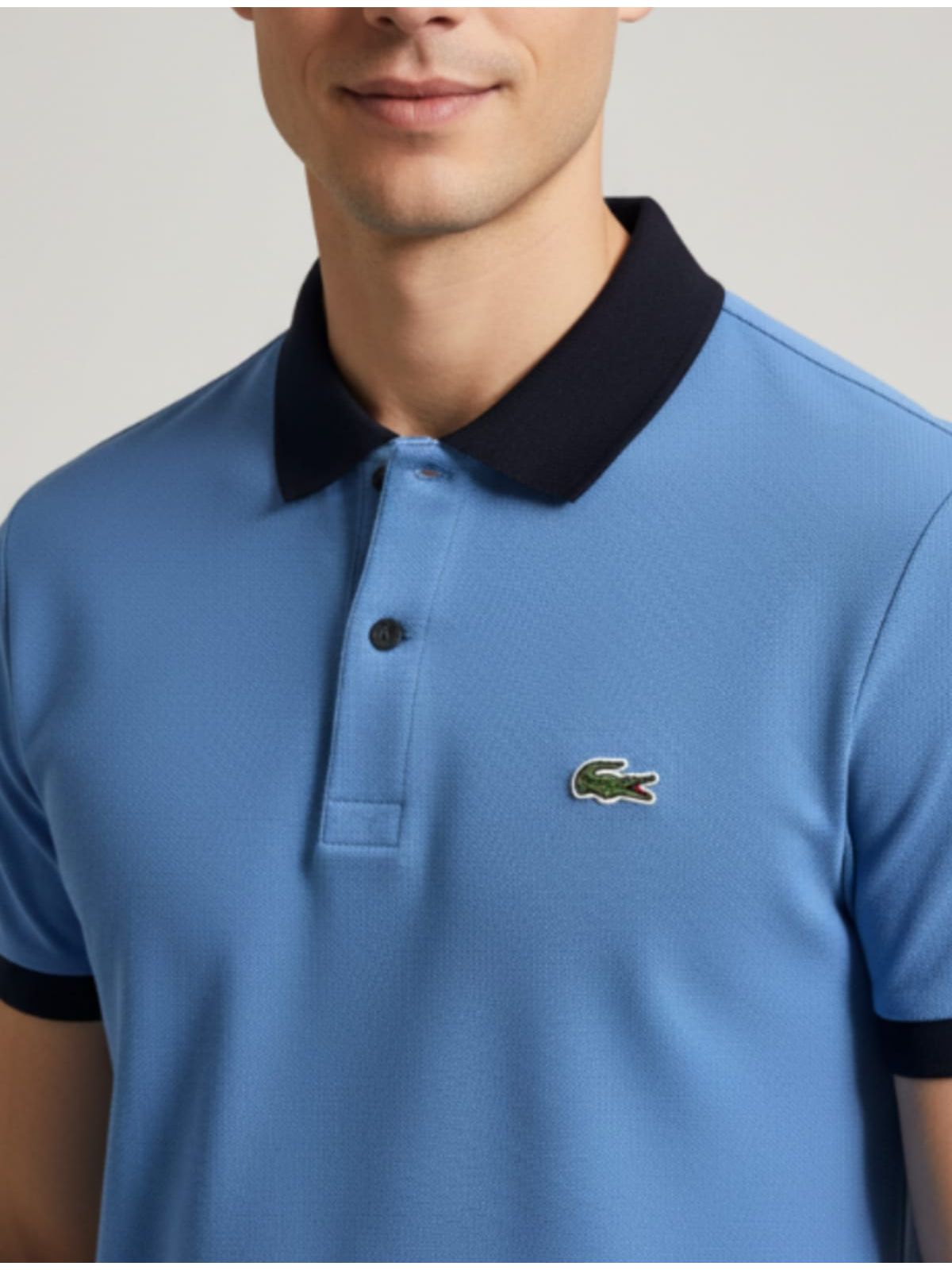 Gola Polo Lacoste Diferenciada Importada - Azul cl... - SP GRIFES - Camisetas Importadas no Atacado