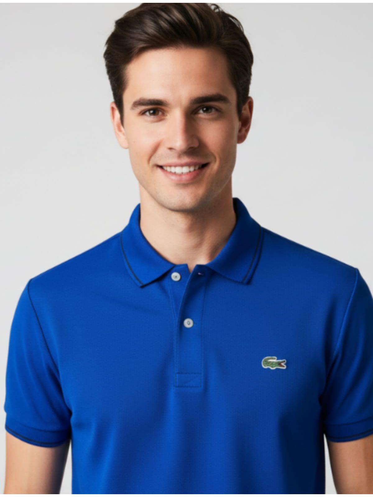 Gola Polo Lacoste Diferenciada Importada - Azul ro... - SP GRIFES - Camisetas Importadas no Atacado