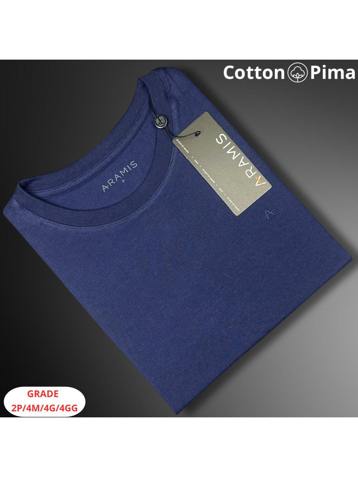 CAMISETA ARAMIS NACIONAL - AZUL MARINHO - SP GRIFES - Camisetas Importadas no Atacado
