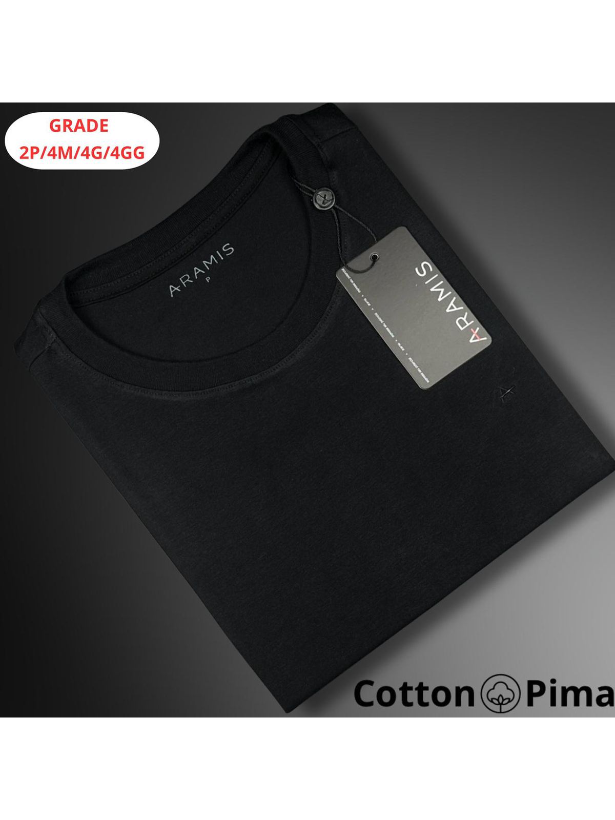 CAMISETA ARAMIS NACIONAL - PRETA - SP GRIFES - Camisetas Importadas no Atacado