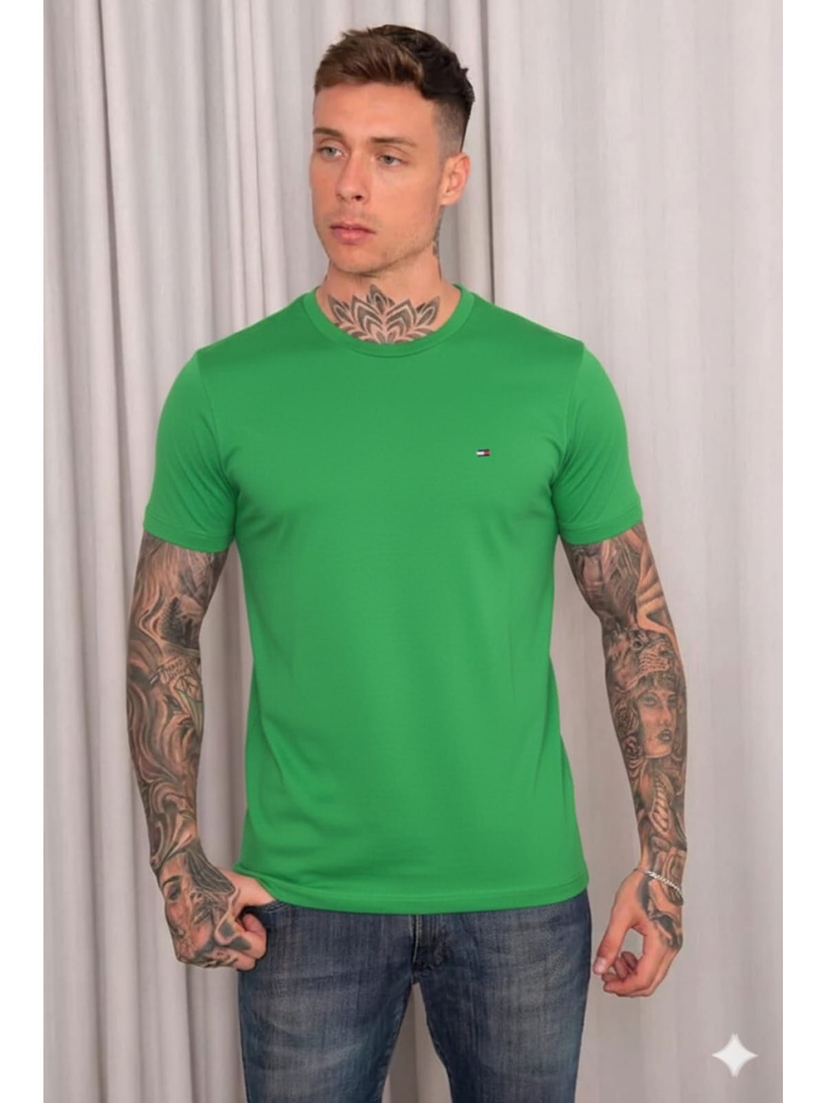 Camiseta Tommy Hilfiger - Verde - SP GRIFES - Camisetas Importadas no Atacado