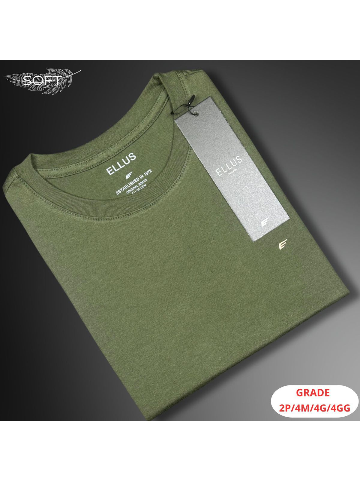 CAMISETA ELLUS NACIONAL - VERDE MUSGO - SP GRIFES - Camisetas Importadas no Atacado