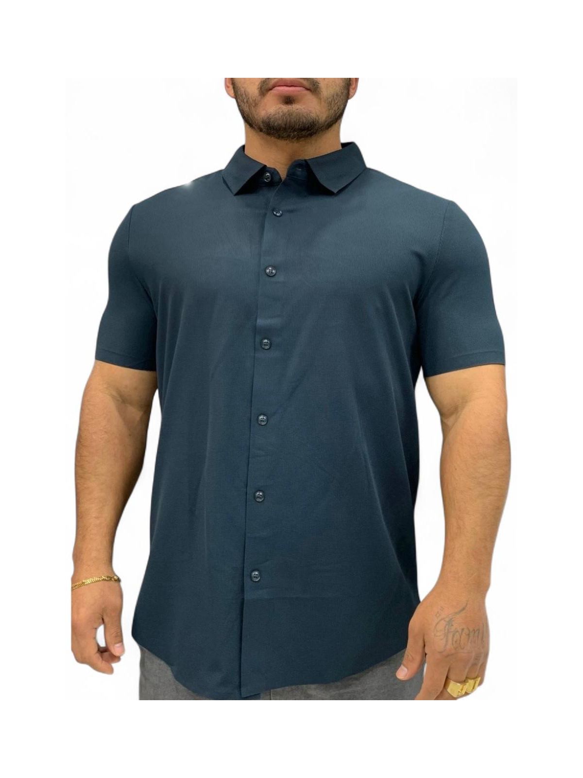 Gola polo poliamida chinês - Marinho - SP GRIFES - Camisetas Importadas no Atacado