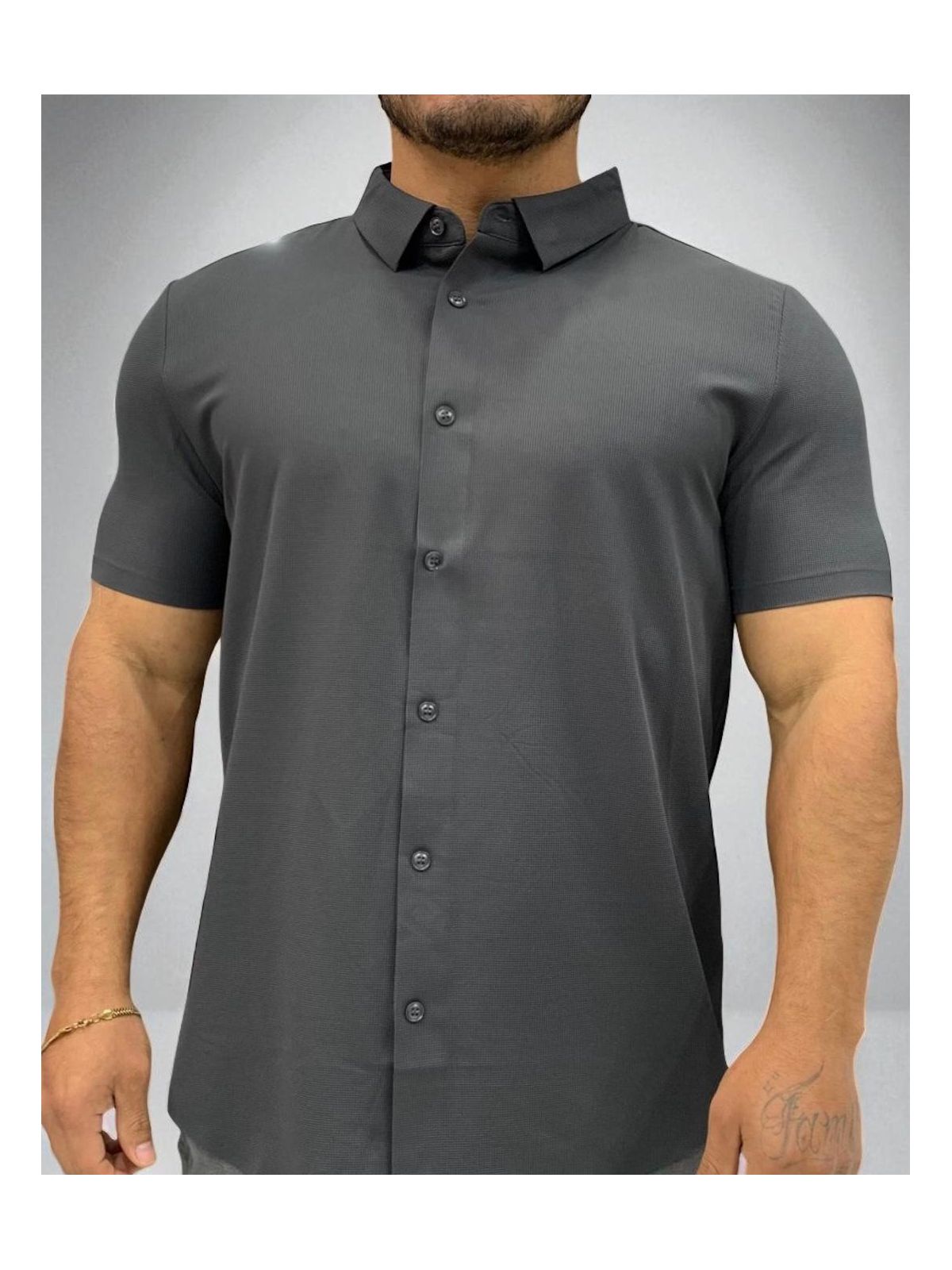 Gola polo poliamida chinês - Cinza - SP GRIFES - Camisetas Importadas no Atacado